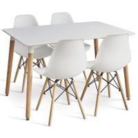 5 In 1 Nordic Design Rectangular Dining Table and Chairs Set