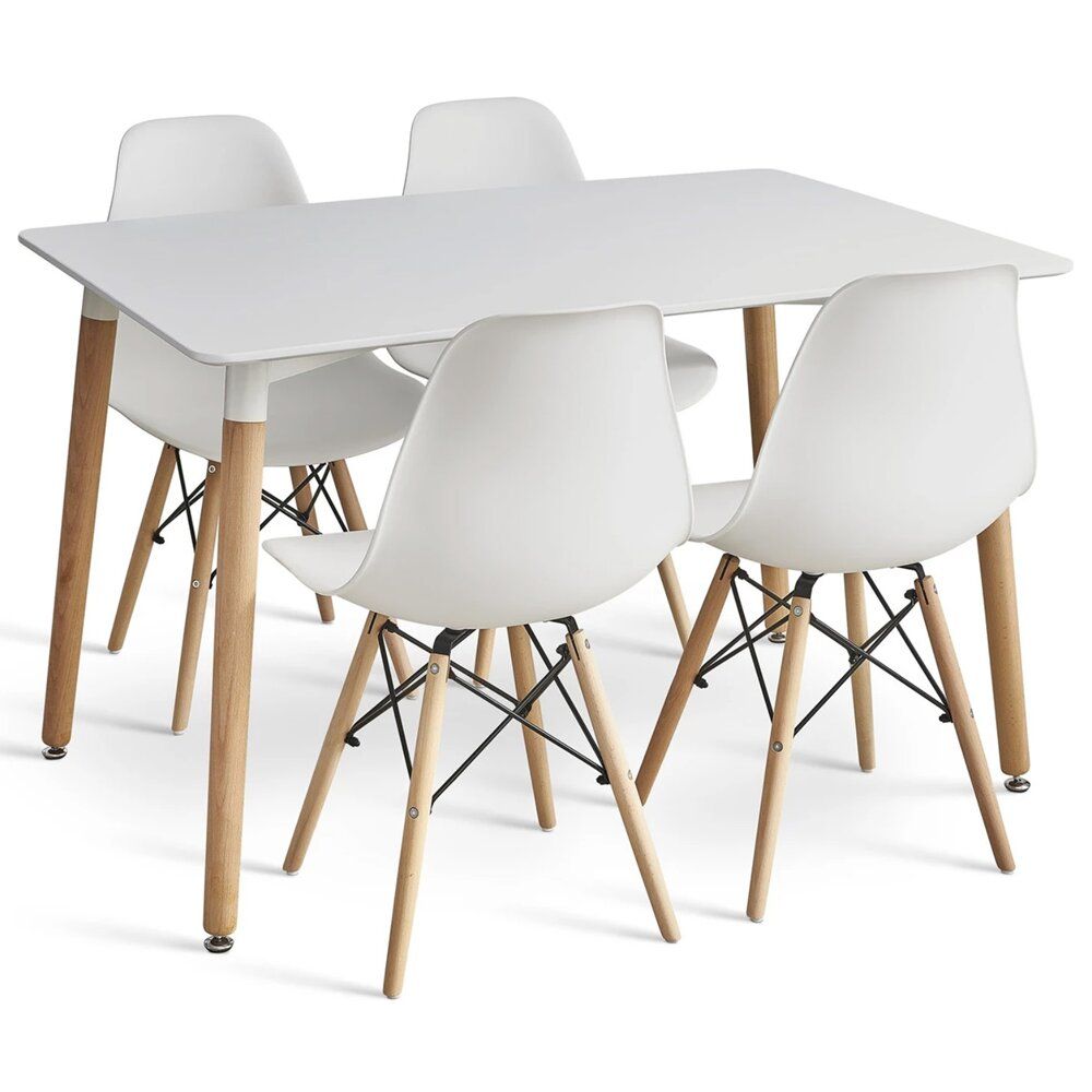 5 In 1 Nordic Design Rectangular Dining Table and Chairs Set | Shop ...