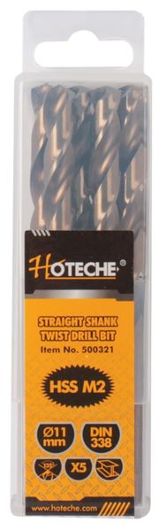 Hoteche 11mm HSS M2 Drill Bit - Pack of Five