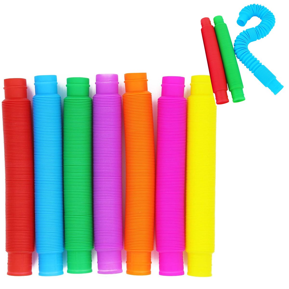 Pop Tubes Sensory Toys, 10 Piece Fidget Tube for Kids Birthday Party ...