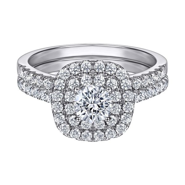 925 Silver Detachable Cube Ring Set - Cubic Zirconia for Women