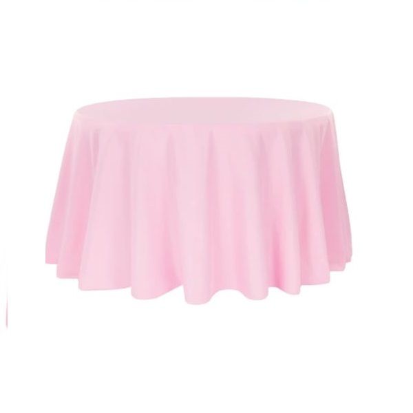 Polyester Round Tablecloth - Pink Linen