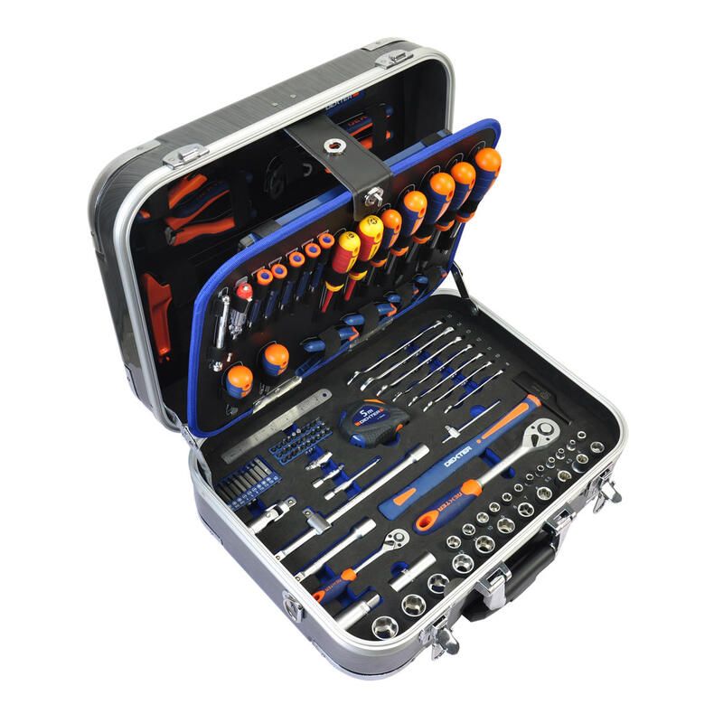 Dexter 141 Pieces Tool Set Abs Brushed Case With Trolley