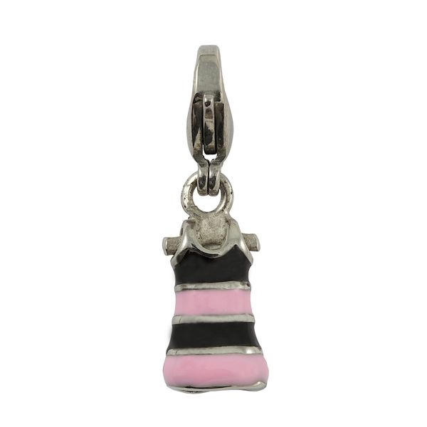 Bad Girl Striped Vest Charm - Pink &amp; Black
