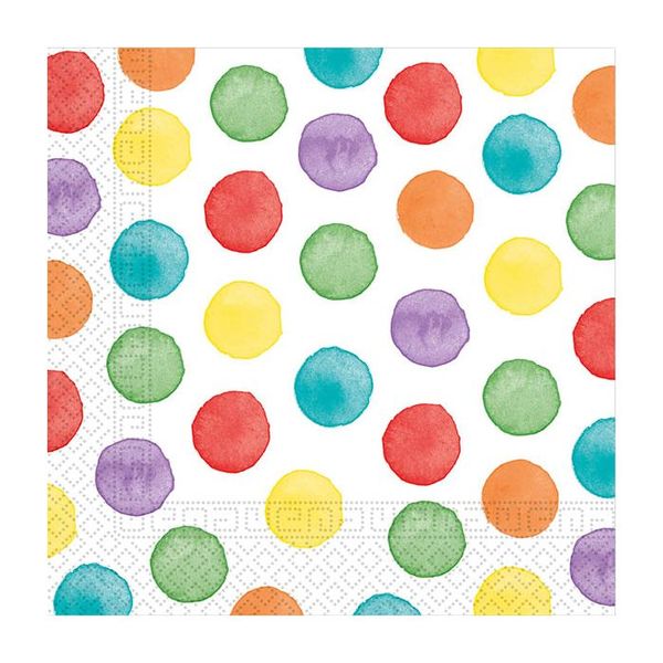 Multiwatercolor Dots 2 Ply Paper Napkin 33 X 33cm