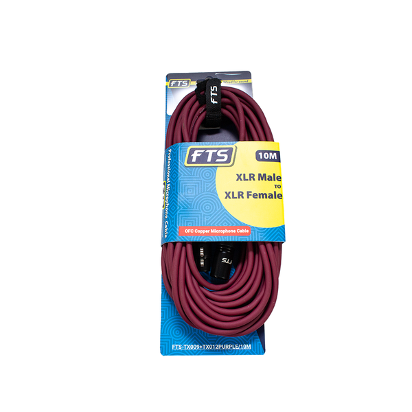 FTS-TX009+TX012PURPLE/10M XLR Male -XLR Female Mic Cable Purple