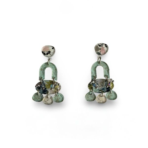 Lilly K Designs Women Pistachio Perspex Drop and Dangle Earrings