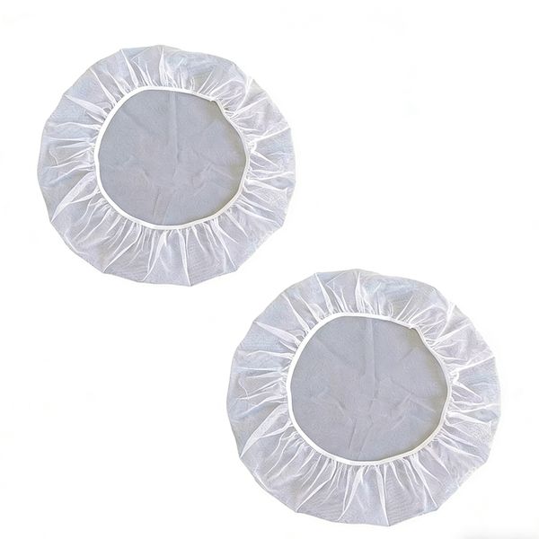 White Round Food Cover Mosquito Proof Mesh, Universal 2 Piece