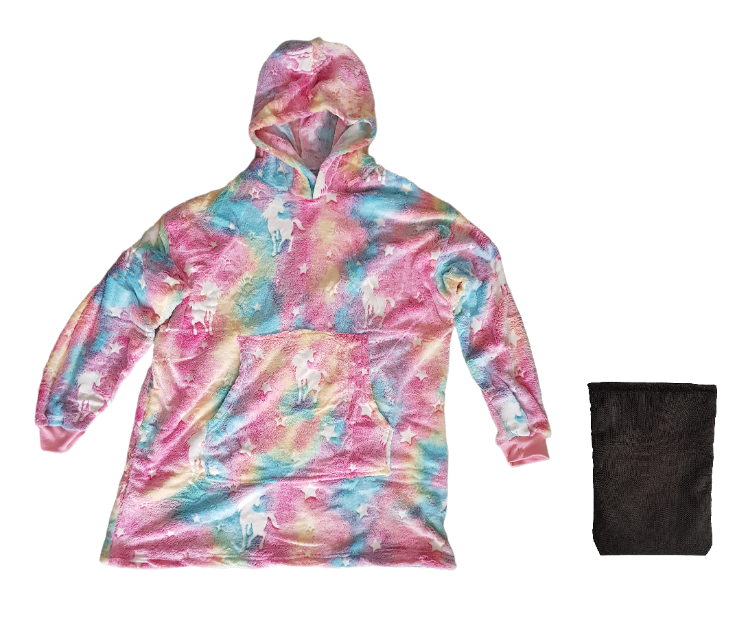 Glow in the Dark Oversized Hoodie Blanket with Bag Buy Online in