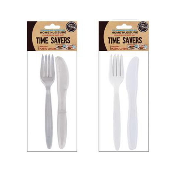 Home n Leisure Homeware Assorted Plastic Cutlery 6 x 10 Cutlery Sets