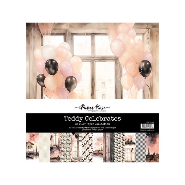 Paper Rose Teddy Celebrates 12x12 Paper Collection