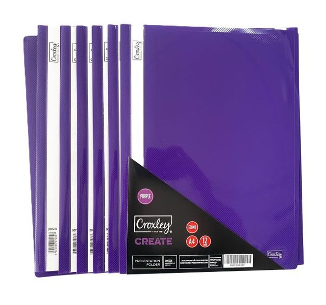CROXLEY Presentation Folder Purple Pack of 12's