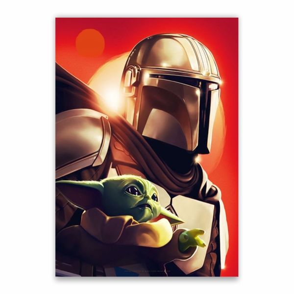 Mandalorian And Baby Yoda Poster - A1