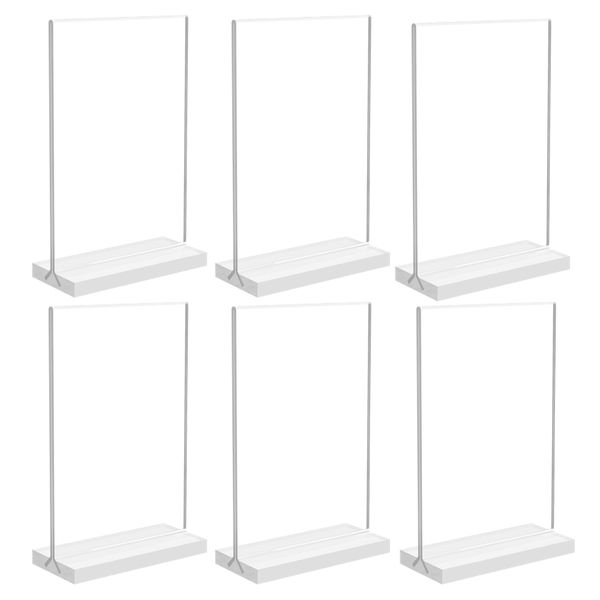 Decor Double-Sided A4 Transparent Acrylic Display Stands Set of 6 - 29.7cm