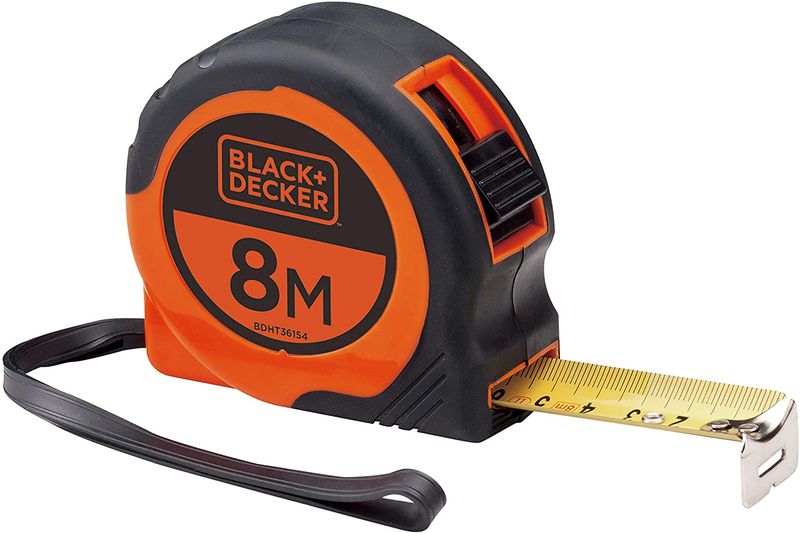 Black+Decker 8 x 25mm Bimaterial Short Measuring Tape - BDHT36154