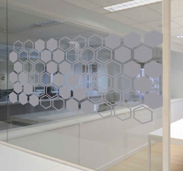 Imaging Architects Frosted Geometric Hexagon Window Decal