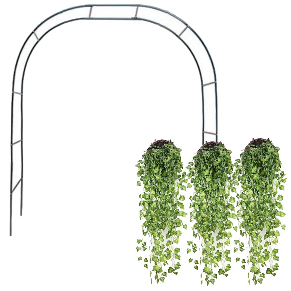 Garden Decor Plant Climbing Metal Arched Wedding Trellis With Leaf Vine