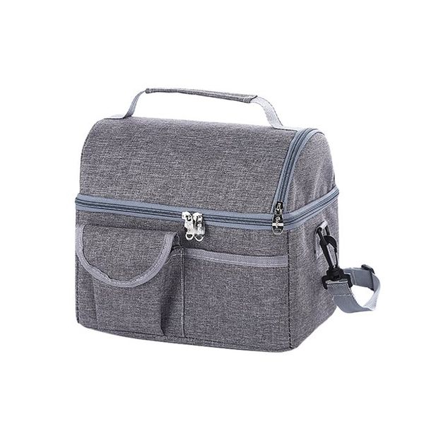 2 Partitions Insulated Leak Proof Lunch bag - Grey