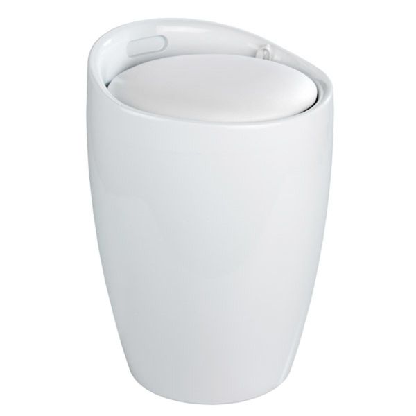 Wenko - Candy Bathroom Stool / 20L Laundry Bin - Petrol White