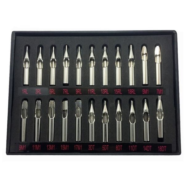 Durable 22 Piece Stainless Steel Tattoo Nozzle Tips