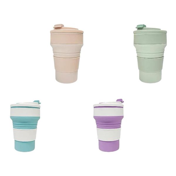 Collapsible Travel Silicone Folding Cup Set of 4 - 350ml