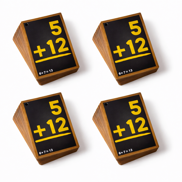 4 Pack - Math Addition Flashcards - Black