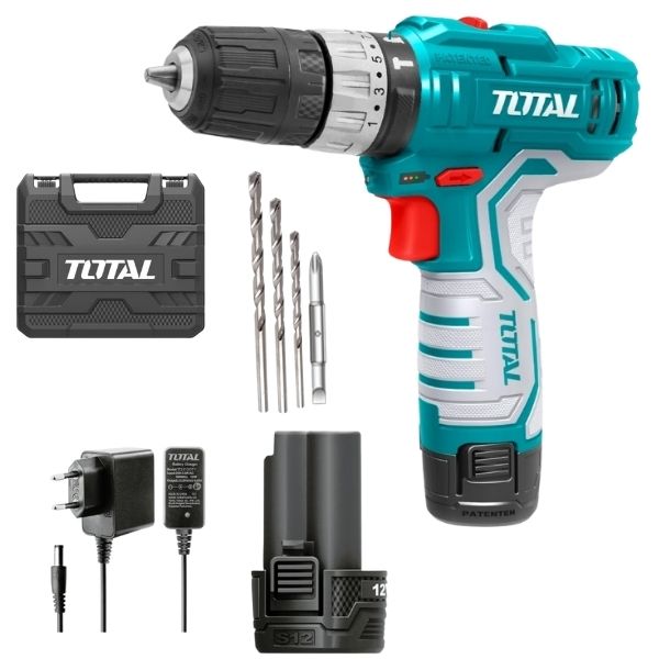 Total Tools - Impact Drill, 2 x 1.5Ah, 1 x Charger, Drill Bits & Carry Case