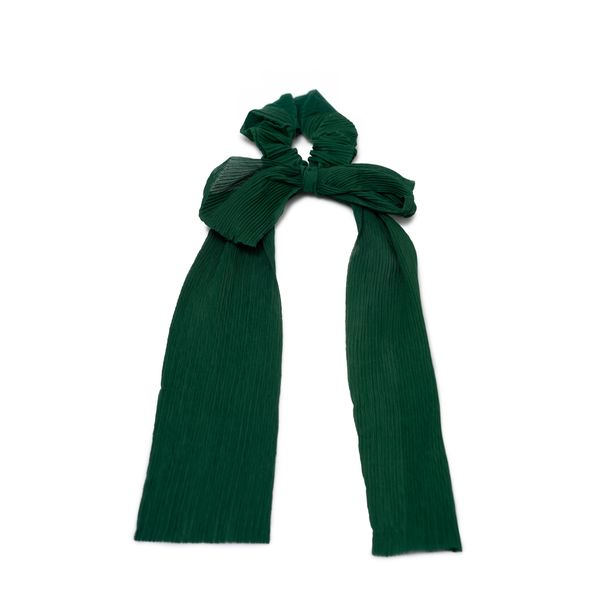 Mhle Ribbed Bow Scrunchie | Long Tail Scarf Scrunchie | Forest Green |