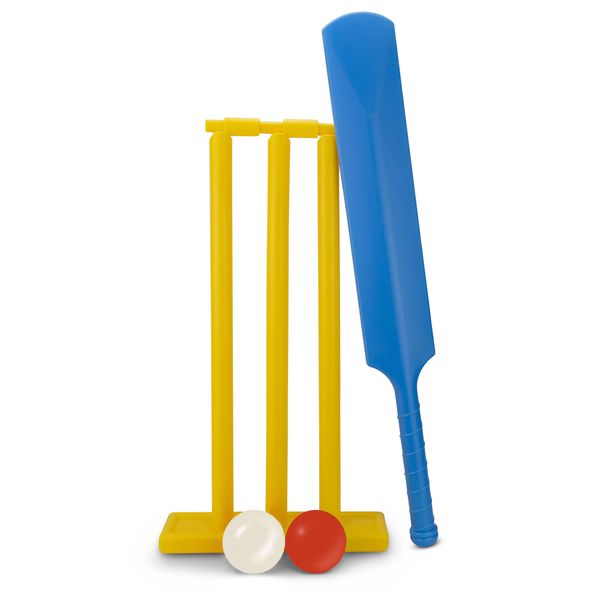 Cricket Set - Children's Toy - Blue, Yellow, Red &amp; White - 4 Piece