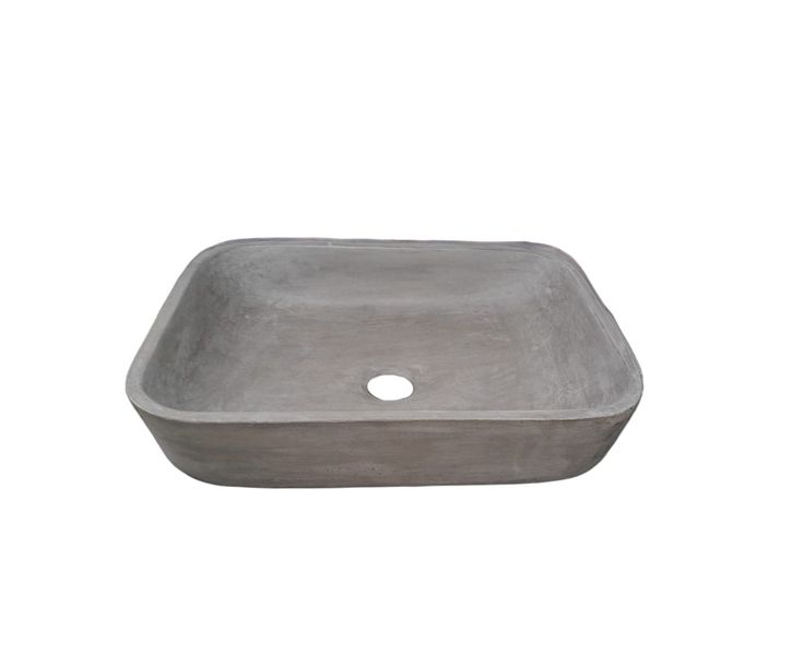 Charcoal Concave Rectangle Concrete Basin 520x400x130mm