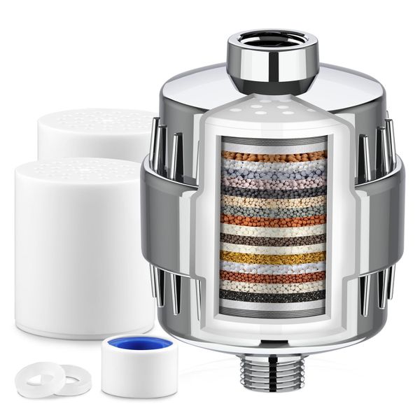 Shower Filter, Hard Water filter Shower Head Filter-Sliver