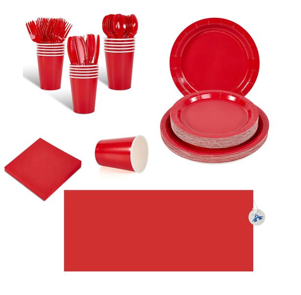 ALANES 20 Guests Party Supplies Set Plates Cups for Wedding Birthday