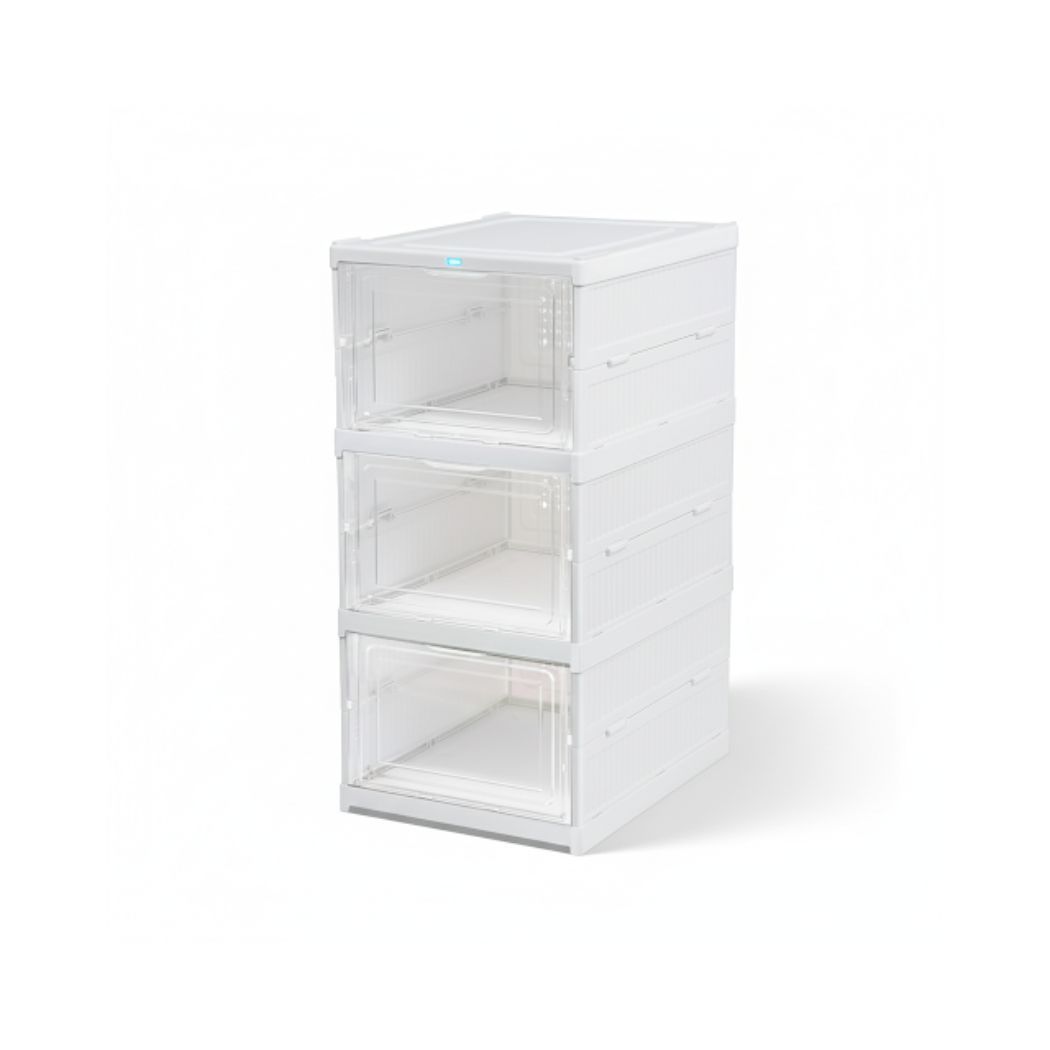 3 Tier Clear Shoe Organizer Installation-free Stackable Shoe Boxes Stand