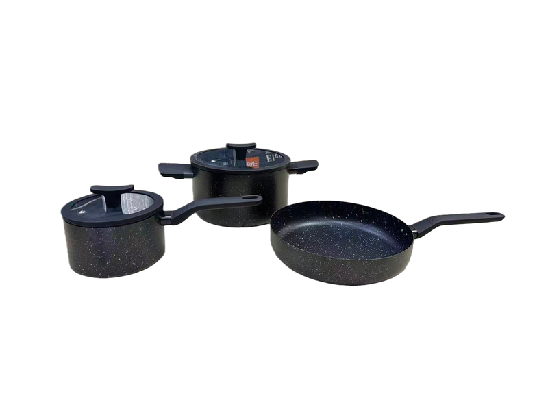 5-Piece Black Granite Non-Stick Cookware Set