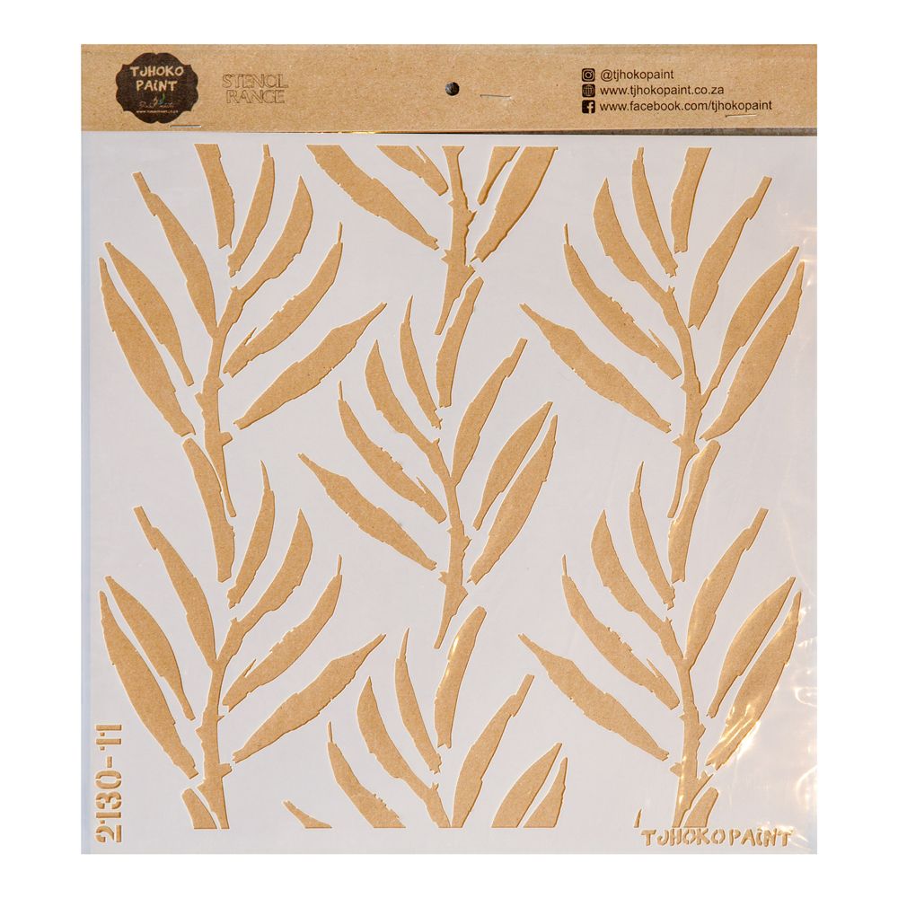 Tjhoko Paint Stencil - 30x30cm - Leaves 3 | Shop Today. Get it Tomorrow