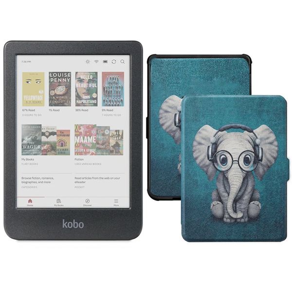 Kobo Clara Colour 6" eReader With Cover - Elephant