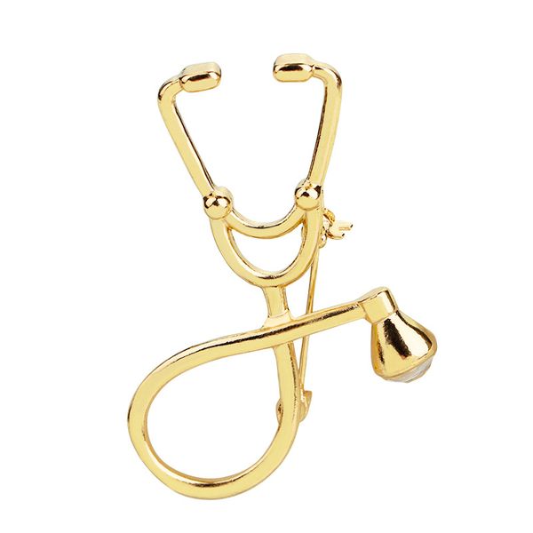 Silver Stethoscope Brooch