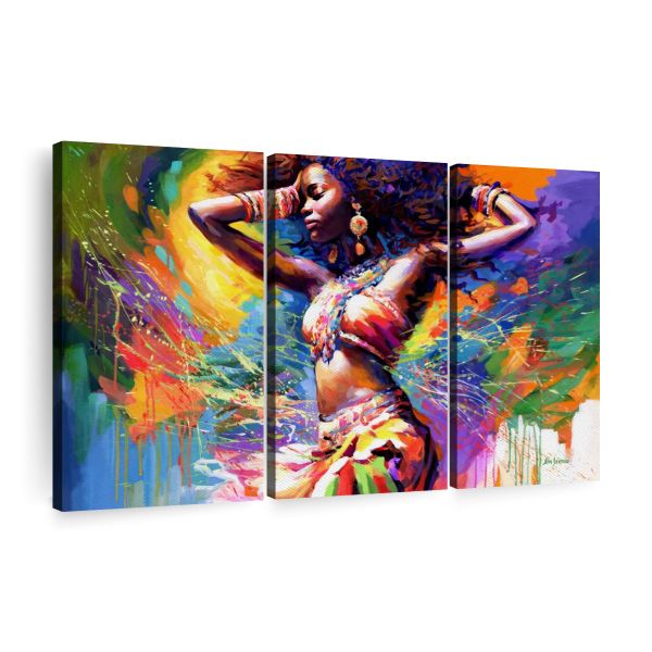 Canvas Wall Art Decor - 3-Piece African Woman II Canvas Print