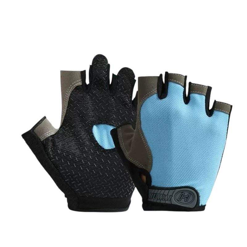 Gym Gloves Heavyweight Sports Exercise Weight Lifting Gloves - Sky Blue