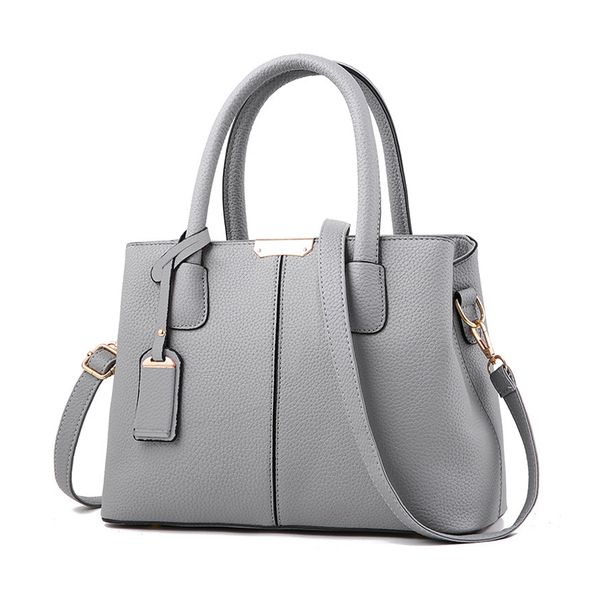 Ladies Elegant Grey Classic Handbag (HB-DS463-GR)
