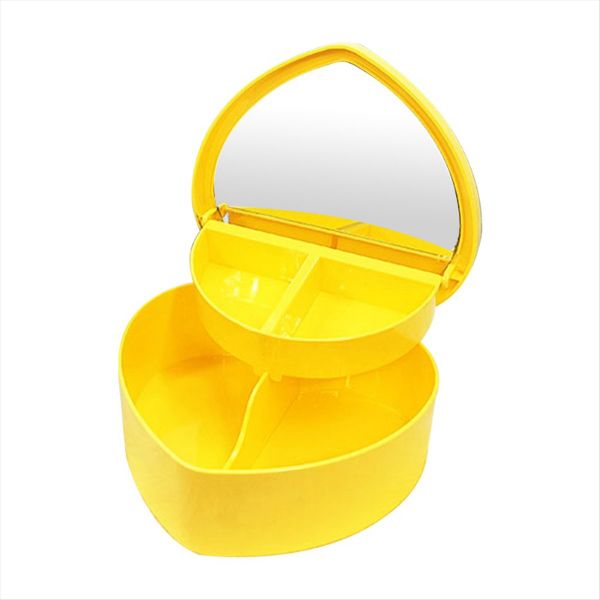 Heart Shape Jewelry Box, Plastic Yellow Storage, Box