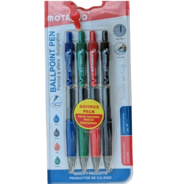 4 Pack Ballpoint Pens