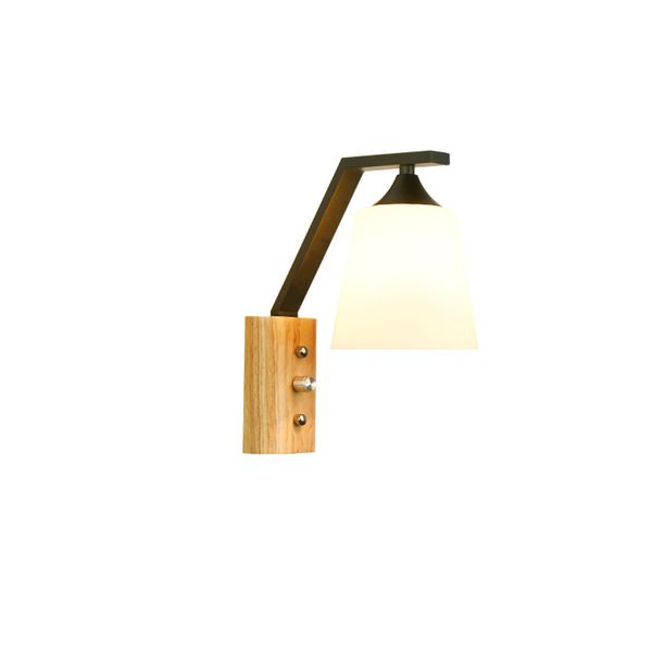Simple Wooden Night Lamp For Bedroom, Black Wall Lamp Wall Kinket, Transiti