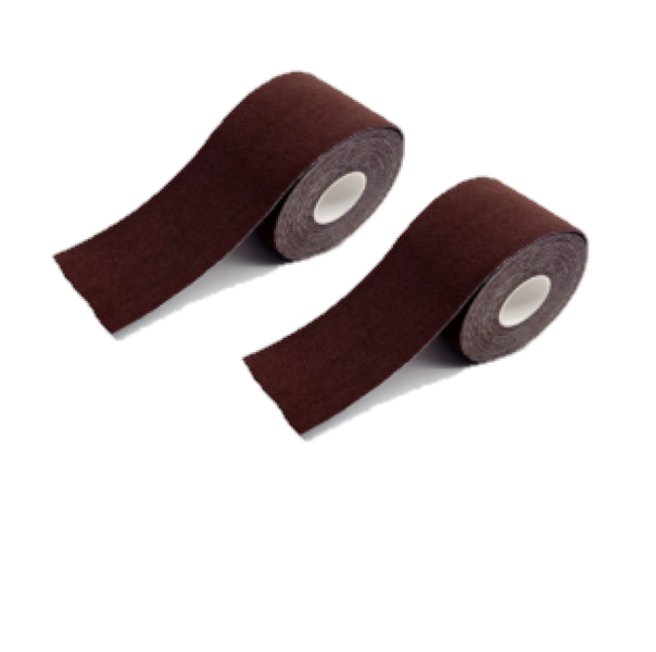 Twin pack Boob Tape, 2 Rolls of 5M By 5cm - Dark Chocolate Brown