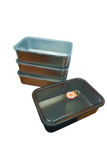 4-Piece 1700ml Stainless Steel Food Storage Containers with Lids