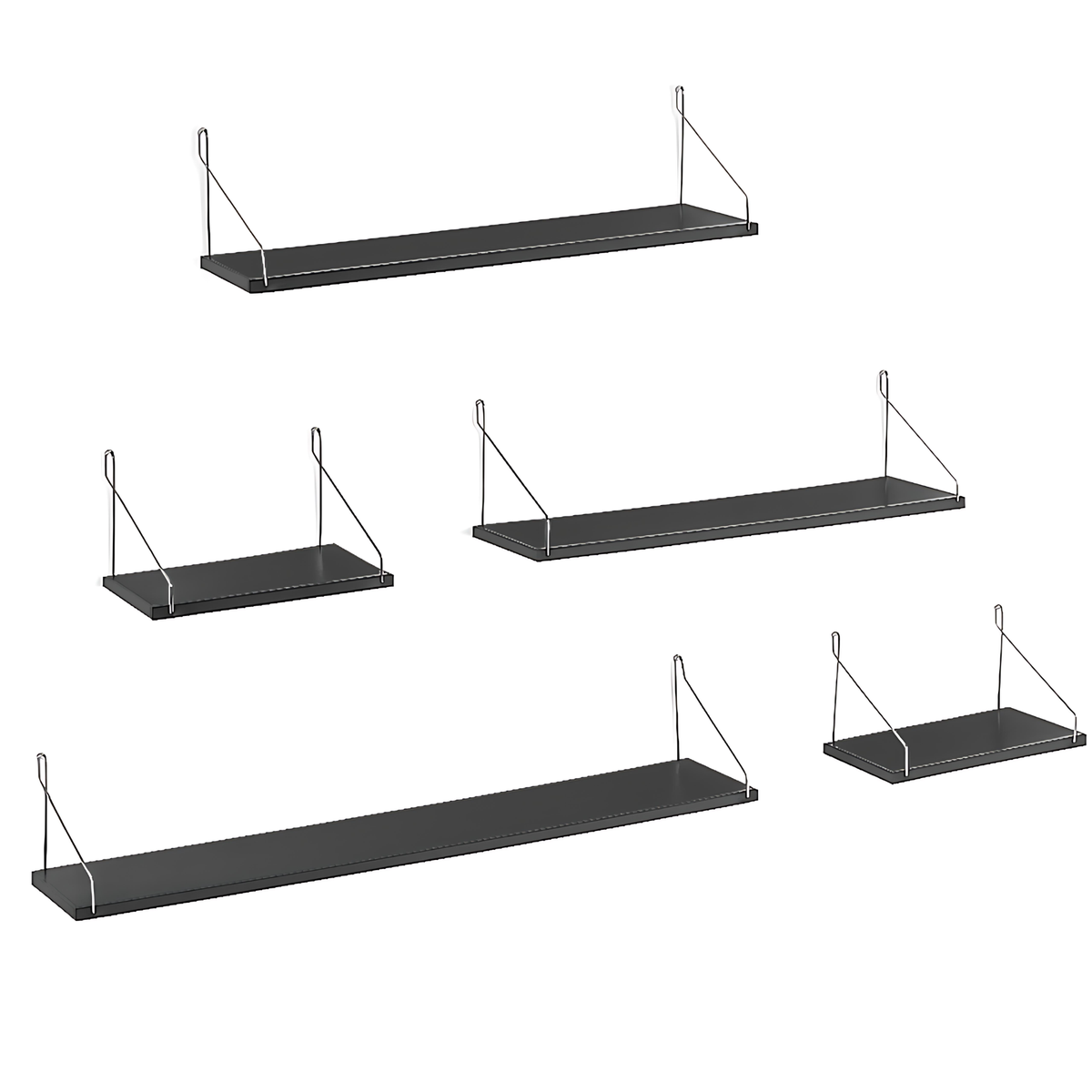 5PCS Floating Shelves - Hanging Wall Storage Decor for Bedrooms Bathrooms