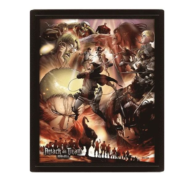 Attack On Titan S3 Framed 3D Lenticular Poster (25cm x 20cm)
