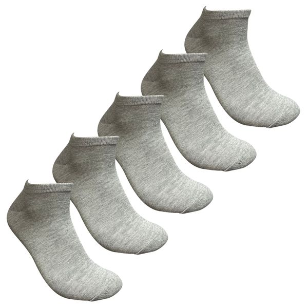 Undeez Low Cut Sport Socks 5 Pack Grey Melange image