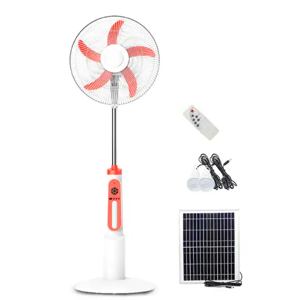 50 Hours 16 Inch Solar Fan System with 20W Solar Panel &amp; 2 LED Lights