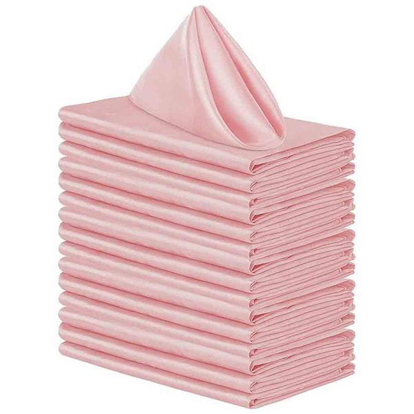10 Piece Square Satin Napkins, Silk Cloth Napkins Satin Table Cloth Napkins